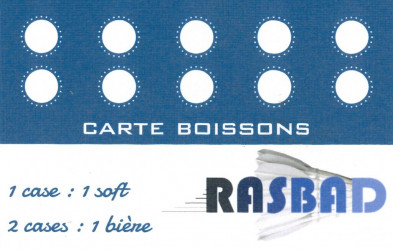 Carte de 20 cases boissons